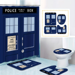 4 tk Luksuslik multikas telefonikabiini prinditud du&scaron;ikardina komplektid vannitoa jaoks libisemiskindlad vannitoavaibad kaas WC kate vannimatt 4Pcs