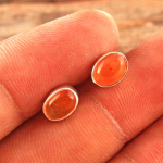 Karneool Amet&uuml;st Kuukivi Granaat Labradoriit k&otilde;rvar&otilde;ngas 925 Sterling H&otilde;be k&auml;sitsi valmistatud ehted oranž