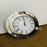 Alumiiniumist illuminaator kroomviimistlusega k&auml;sitsi valmistatud kell Mere antiikne illuminaator seinakell kodu ja kontori dekoratiivne 30.48 cm