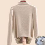 S&uuml;gis- ja talvine naiste alumine s&auml;rk Cashmere Dralon Mulberry Silk Poolk&otilde;rge kaelus, sisemine polsterdatud juustega soojad topid M must