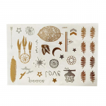 1-leheline metallikmoodne ajutise t&auml;toveeringuga &uuml;hekordne veekindel kehakunst kullast fooliumist meigikleebis 1 PC