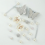 Kingav&otilde;lu isetegemise n&ouml;&ouml;pn&otilde;elad Butterfly Diamond Pearl Chain Dekoratsioonilukk Hole Kingade jaoks Amulettide komplekt Aksessuaarid Lapsed Poiss T&uuml;drukutele Kingitus