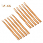 10 paari bambusest puidust s&ouml;&ouml;gipulki Mugav k&auml;epide libisemisvastane deformatsioonivastane Kasulik karboniseerimine Bambusest puidust s&ouml;&ouml;gipulgad, nuudlipulgad