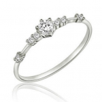 Naised plaaditud Rhinestone Inkrusteeritud Finger Ring Peo ehted Pulmakingitus Us7 kuldne