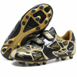 Laste jalgpallijalatsid Noorte k&uuml;&uuml;ned Solid Double Magic Sticki jalgpallijalatsid Treeningud Laste jalgpallisaapad 33 kuld/must