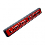 Metallist piiratud v&auml;ljaandega autokleebise m&auml;rgikleebis, mootorratta embleem, autotarvikud must/punane