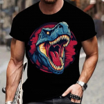 3D dinosaurustrusega T-s&auml;rk meestele Moodne hip-hop Harajuku t&auml;navatopsid Suvised laste T-s&auml;rgid Suurte l&uuml;hikeste varrukatega 6XL