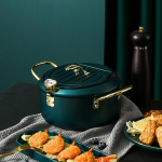 Jaapani stiilis praepann Tempura pann, kaane ja &auml;ravoolurestiga 24cm Green