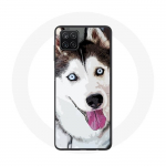 &Uuml;mbris Samsung Galaxy A42 5G White Siberian Husky Blue Eyes jaoks