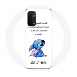 &Uuml;mbris Oppo A54 5G Lilo ja Stitch Ohana Quote White jaoks