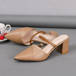 Naiste k&otilde;rge kontsaga nahast muulad pulmakingad Moodsad k&otilde;rge kontsaga kingad Kinnise ninaga sandaalid Kevadsuvised kingad 33 aprikoosi