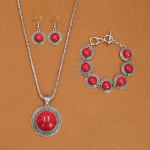 Boheemlaslik vintage stiilis t&uuml;rkiissinine kaelakee teemant &uuml;mmargune kaelakee k&auml;ev&otilde;ru k&otilde;rvar&otilde;ngaste komplekt ehete komplekt