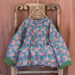 Johnature Naiste Vintage Print lillelised pargid Kevadmantlid Pikkade varrukatega Pullover Riided Naiste Hiina stiilis parkad One Size heleroosa v&auml;rv
