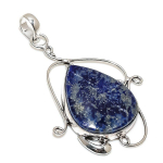 Natural Lapis Lazuli Gemstone Handmade 925 Sterling Silver Pendant 2.56 z6p82
