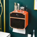 WTEMPO Kodused salvr&auml;tikud Seinale paigaldatavad perforeeritud tualettpaberi sahtel WC veekindlad rull-tualettpaberi hoidikud 22.3*13.3*23cm valge