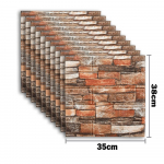 3D plaaditud telliskivi seinakleebis isekleepuv veekindel vahttapeet 10tk 35x30cm 10PCS