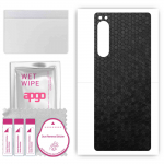 apgo Protective Skin Sticker for the back compatible with Sony Xperia 5 IV, Wrap Film, Foil, Vinyl - Pattern Black Honeycomb