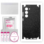 apgo Protective Skin Sticker for the back+sides compatible with Samsung Galaxy S23+ Plus, Full Wrap Film, Foil, Vinyl - Pattern Black Honeycomb