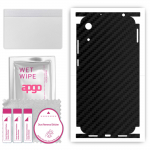 apgo Protective Skin Sticker for the back+sides compatible with Honor 8A 2020, Full Wrap Film, Foil, Vinyl - Pattern Carbon Black