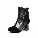 Uued naistejalatsid: Ehtne nahk, k&otilde;rge kontsaga, &otilde;&otilde;nespitsilised, paksu kontsaga l&uuml;hikesed saapad, naiste v&otilde;rgust saapad 34