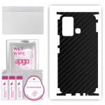 apgo Protective Skin Sticker for the back+sides compatible with Infinix Hot 12 Play, Full Wrap Film, Foil, Vinyl - Pattern Carbon Black