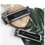 Kvaliteetne poleeritud 10 auguga diatooniline suupill &ndash; algajas&otilde;bralik puhkpill must