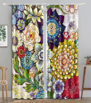 Boheemlaslik Retro Luksuslik Kardin &Otilde;huke Pol&uuml;ester P&auml;ikesekaitsev Akna Dekoratiivne Boho Tr&uuml;kiga Kardin Magamistuba Valmis Kardinad W50H130(CM)x2&Hook