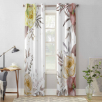 Taimed Lilled Akvarell Akende kardinad elutuppa Magamistoa kardin Moodne k&ouml;&ouml;k Rulookardinad kardinad Kardinad 135W x 60H(cm) x1