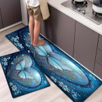 1 tk Butterfly Flower k&ouml;&ouml;givaip V&auml;simusvastane k&ouml;&ouml;givaip Veekindel libisemisvastane Vaibad Jooksvaip Voodivaip imav vaip k&ouml;&ouml;gi jaoks 40*60cm
