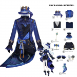 Furina/Focalors Cosplay Animem&auml;ng Genshin Impact Kost&uuml;&uuml;m Koroneeritud Prima Univorm Parukas M&uuml;ts Kleit Naiste Halloweeni pidu Rollim&auml;ng Riietuskomplektid 3xl