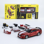1/42 Scale 2018 Ford Mustang GT Super Racing koost m&auml;nguautode sulamist survevalu metallist kollektsiooni kinkem&auml;nguasjad kastiga 1/42-Size:11.2*4.5*3.2cm punane