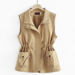 Kevadsuvine naiste mood Keskmise pikkusega vaba v&ouml;&ouml;kohaga vabaajavest XXL khaki