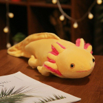 V&auml;rviline suur Axolotli nukk armas Newt Salamandra pl&uuml;&uuml;sis m&auml;nguasi, pehme veealune loom roosa kollane hall sinine, s&uuml;nnip&auml;evakingitus lastele 80cm