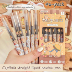 6 tk Capybara sirge vedel pastapliiats, neutraalne pastapliiats 6pcs
