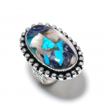 Spiny Oyster Gemstone Handmade 925 Sterling Silver Jewelry Ring Size 7.5 m6w36