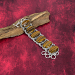 Tiger's Eye 925 t&auml;is sterlingh&otilde;bedast k&auml;ev&otilde;ru reguleeritav, ketiehted k&auml;sitsi valmistatud v&auml;&auml;riskivi, kingitus emale antiikehted Adjustable with 8 inches kollane