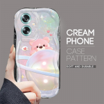 Armas koomiksimustriga kreemjas tekstuuriga korpus, lainelise servaga pehme silikoonkaanega telefoni&uuml;mbris OPPO Reno Realme jaoks OPPO A53S 5G valge