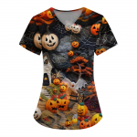 Naiste moodsad V-kaelusega l&uuml;hikeste varrukatega t&ouml;&ouml;r&otilde;ivad, taskutega, tr&uuml;kitud topid XXL