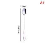 1 tk loominguline roostevabast terasest pika k&auml;epidemega kohvilusikas segamiseks j&auml;&auml;lusikas