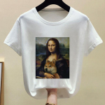 Mona Lisa n&auml;rimiskummi n&auml;rimiskummi T-s&auml;rk naiste suvine l&uuml;hikeste varrukatega tr&uuml;kitud T-s&auml;rk Fun XL valge