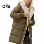 Talvine naiste mantel Paks fliisvooder tuulekindel t&otilde;mblukk kapuutsiga elastsed mansetitaskud pikkade varrukatega soojust hoidev kardigan sulejope XXL armee roheline v&auml;rv