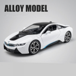 1/32 BMW I8 Uue Energia S&otilde;iduk Sulamist Sportauto Mudel Valatud Simulatsioon Metallist V&otilde;idus&otilde;iduvahendid Autode Mudel Heli Valgustusega Laste M&auml;nguasjad Kingitus valge