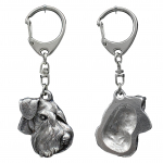 Schnauzer IV - Silver-plated key ring with a dog in a gift box, handbag decoration, backpack pendant by Art-Dog brand