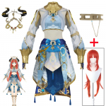 Sumeru Nilou Cosplay Naiste riietus T&uuml;drukute Kleit Halloweeni Kost&uuml;&uuml;m T&auml;iskasvanute Karnevali Vormiriietus Anime Riided L-(Costume+Wig)