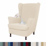 Veekindel tiibtooli kate 2-osaline veniv spandex kangast tiibtooli kate Elastse p&otilde;hjaga tugitooli kate elutoa magamistuppa W33xD36xH45inch beež