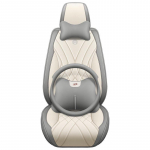 Universaalne t&auml;isnahast autoistmepadja kate, aastaringne, hingav, kulumiskindel Round steering wheel cover beež/hall v&auml;rv