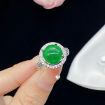 Uus toode, looduslik j&auml;&auml; kaltsedoni jaspis avatud s&otilde;rmus, emane, tipptasemel teemants&otilde;rmus opening adjustable