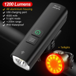 Jalgrattavalgusti 1200LM T6 LED laetav komplekt Maantee MTB jalgratas eesmine tagumine esitule latern Taskulamp jalgrattatulede r&uuml;hm