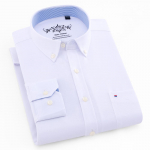 Meeste moodne puuvillasegu pikkade varrukatega Oxfordi s&auml;rk &ndash; esmaklassiline hingav, n&ouml;&ouml;bitav disain &ndash; ideaalne &auml;ri- ja pidulikeks &uuml;ritusteks 41 valge