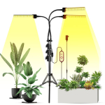 3 peaga LED kasvuvalgustid toataimedele t&auml;isspekter 3 valgusrežiimi 5 heledus 3 ajastus EU plug 3 heads yellow